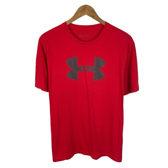 TS485 Mens Under Armour Loose Fit Heat Gear Logo Graphic T Shirt L - Picture 1 of 5